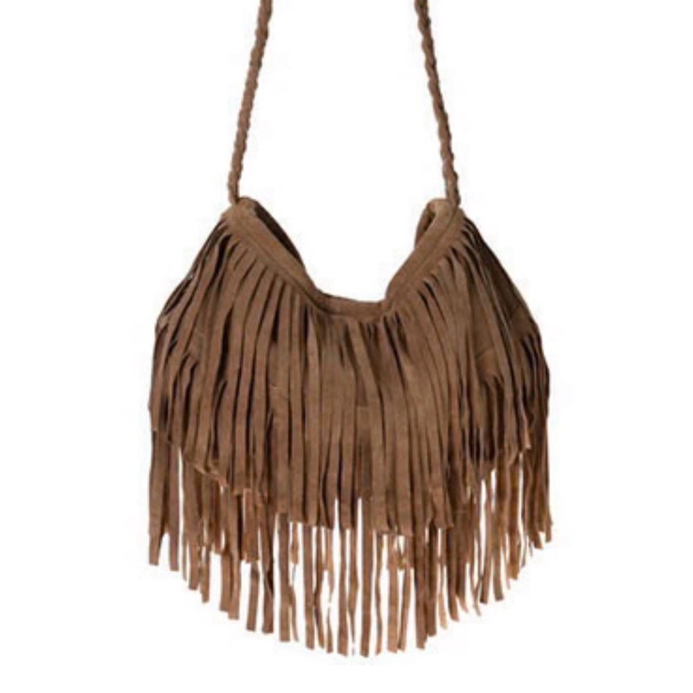 JJ Winters Tan Fringe Shoulder Bag (Vanessa Messenger)